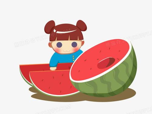 阿呆吃瓜素材图片