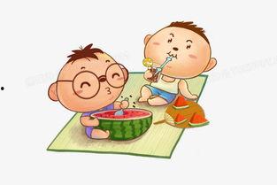 阿呆吃瓜素材图片